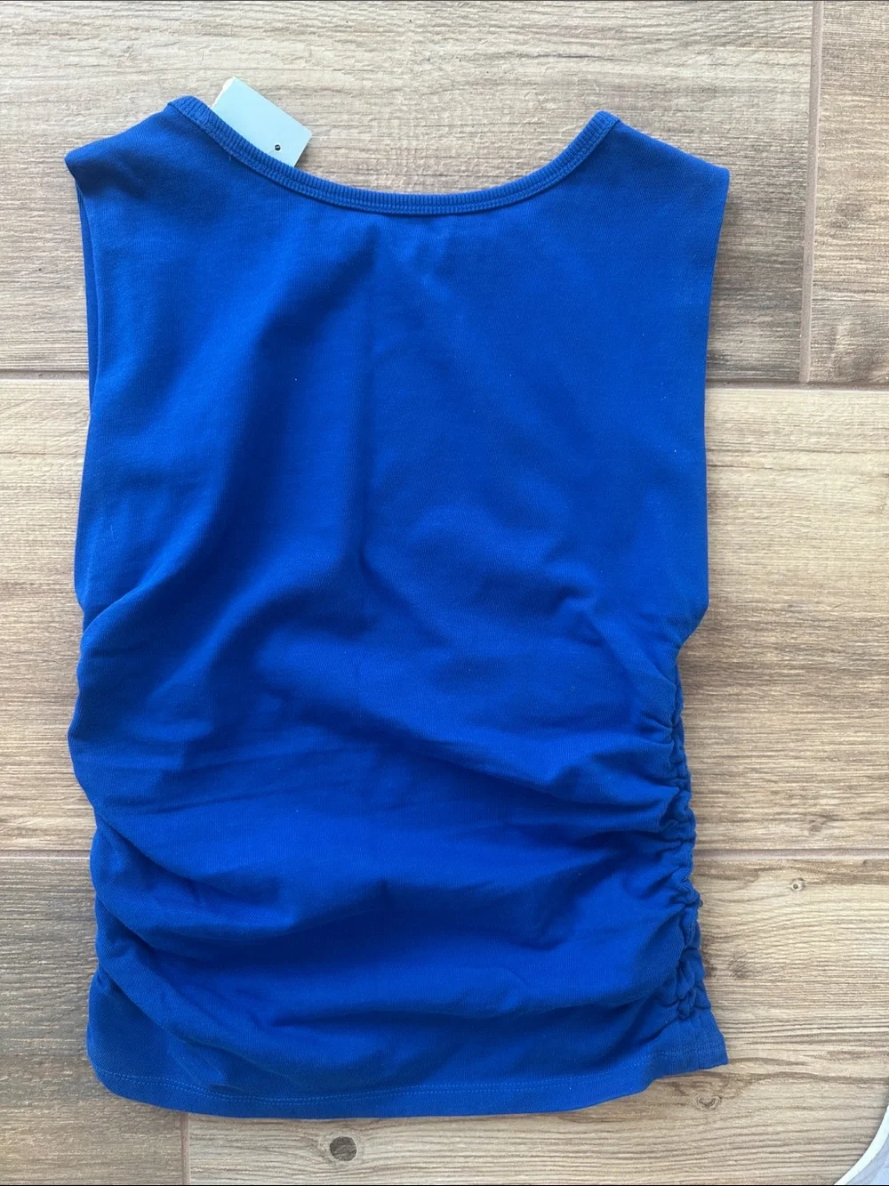 NEW LOFT Cobalt Blue Sleeveless Side-Ruched Tank XSP